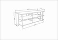 Comoda TV, Retricy, Pueblo, 120x44.6x47.4 cm, PAL, Alb/Negru