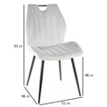 Scaun Arco Velvet, Signal, 51x46x91 cm, catifea/otel, gri deschis/negru