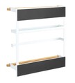 Suport multifunctional pentru bucatarie, Wenko, Magna, 33 x 8 x 34 cm, metal/bambus, alb/egru