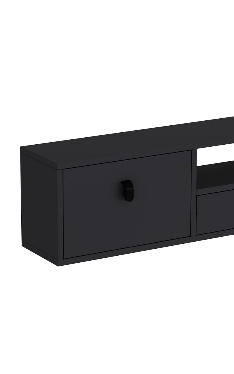Comoda TV, Hanah Home, 1309-DROP-1, 140x30x30 cm, PAL , Antracit - view 5