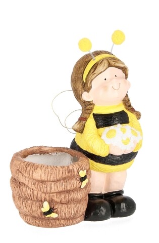 Decoratiune de gradina Apiary Girl, Bizzotto, 32 x 39.5 cm, magneziu