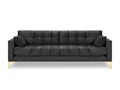 Canapea 4 locuri, Mamaia, Micadoni Home, GL, 217x92x75 cm, catifea, gri inchis