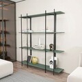 Corp biblioteca, Zena Home, Moss, 160x180x29.6 cm, PAL, Verde/Negru