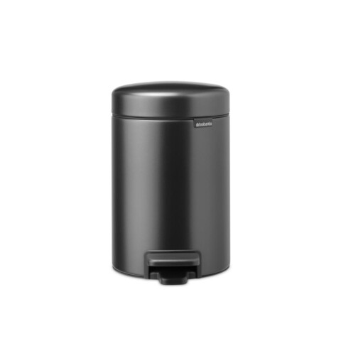 Cos de gunoi cu pedala, Brabantia, NewIcon, 3 L, 23.5x16.8x26.4 cm, otel, gri inchis