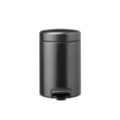 Cos de gunoi cu pedala, Brabantia, NewIcon, 3 L, 23.5x16.8x26.4 cm, otel, gri inchis