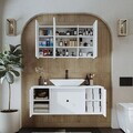 Set Dulap de Baie cu Chiuvetă și Oglindă (2 Piese), Hanah Home, 2550, MDF, Alb