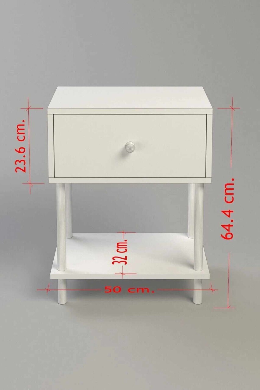 Noptiera, Hanah Home, Peka-0002, 50x64.4x32 cm, PAL, Antracit — imaginea 5
