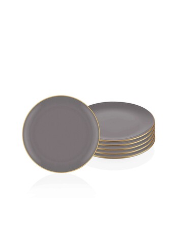 Set farfurii pentru desert, Mia, 742TMA3323, Ceramica, Gri