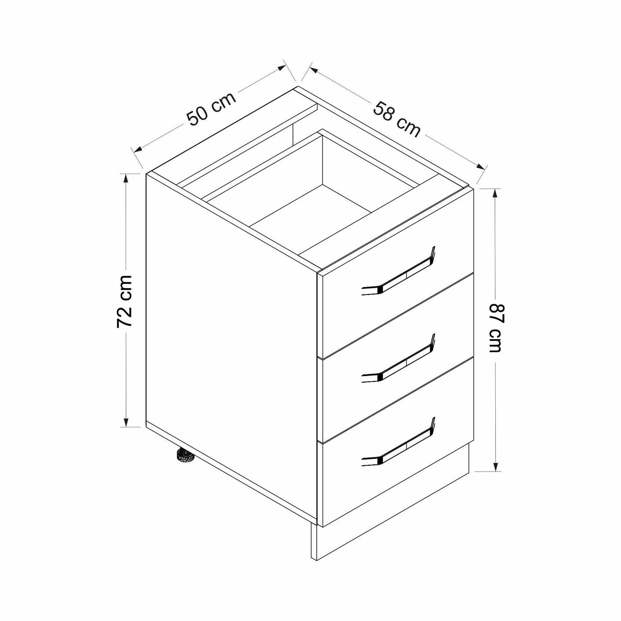 Dulap pentru bucatarie, Hanah Home, Minar, 50x87x58 cm, Alb / Dore — imaginea 7