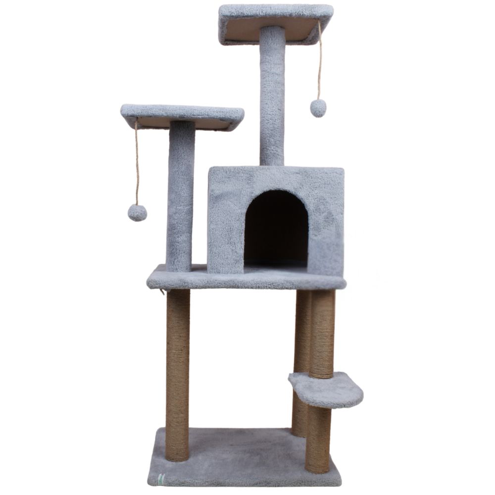 Casă pentru pisici, Paws & Whiskers, Calista, MATERIAL TEXTIL WELSOFT, Gri