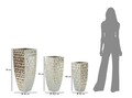 Set 3 ghivece / vase decorative Argy, Mauro Ferretti, 38.1x38.1x90.8 cm, fier, argintiu