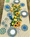 Serviciu de masa 18 piese, Brandani, Citrus Blue, portelan
