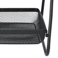 Cos fructe etajat cu 2 niveluri, Gridio, Homla, 38x25x51 cm, metal/lemn, negru/natur