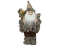 Decoratiune Santa w giftbag & branch, Decoris, 25x15x30 cm, poliester, multicolor