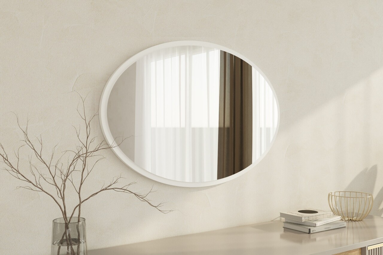 Oglinda decorativa, Siam, Beyo, 60x90x2.2 cm, Alb - 2 | YEO