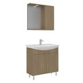 Set Dulap de Baie cu Chiuvetă și Oglindă (2 Piese), Hanah Home, Purus 80, Stejar