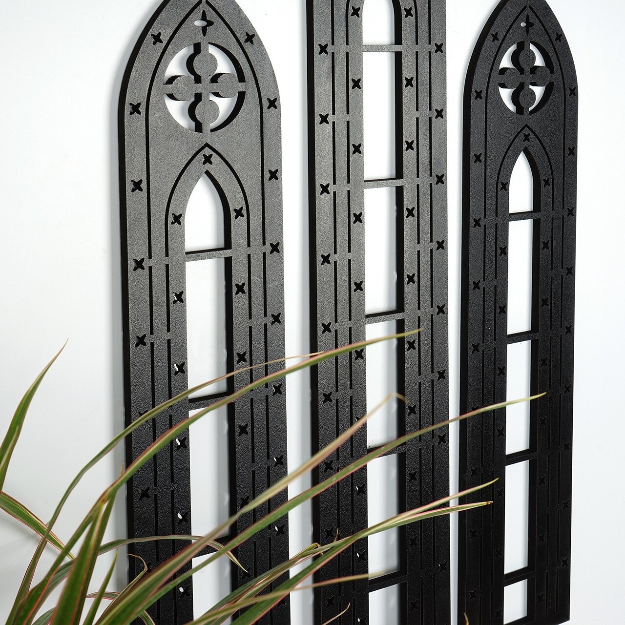 Decoratiune de perete, CRY022, Dimensiune: 53 x 11 cm (2 bucăți), Negru - view 4