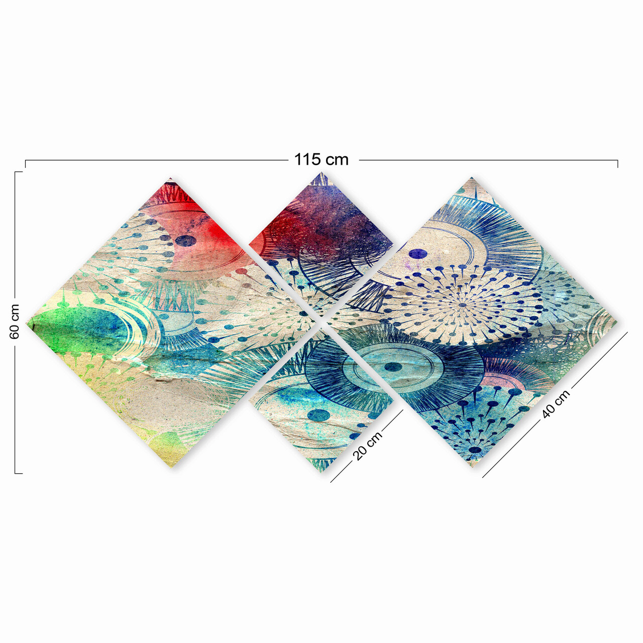 Set 4 tablouri decorative, 4MDF170244950, MDF, Imprimat UV, Multicolor