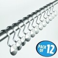 Set 12 inele pentru perdea de dus Forma, iDesign,  3.2x4x7.6 cm, inox