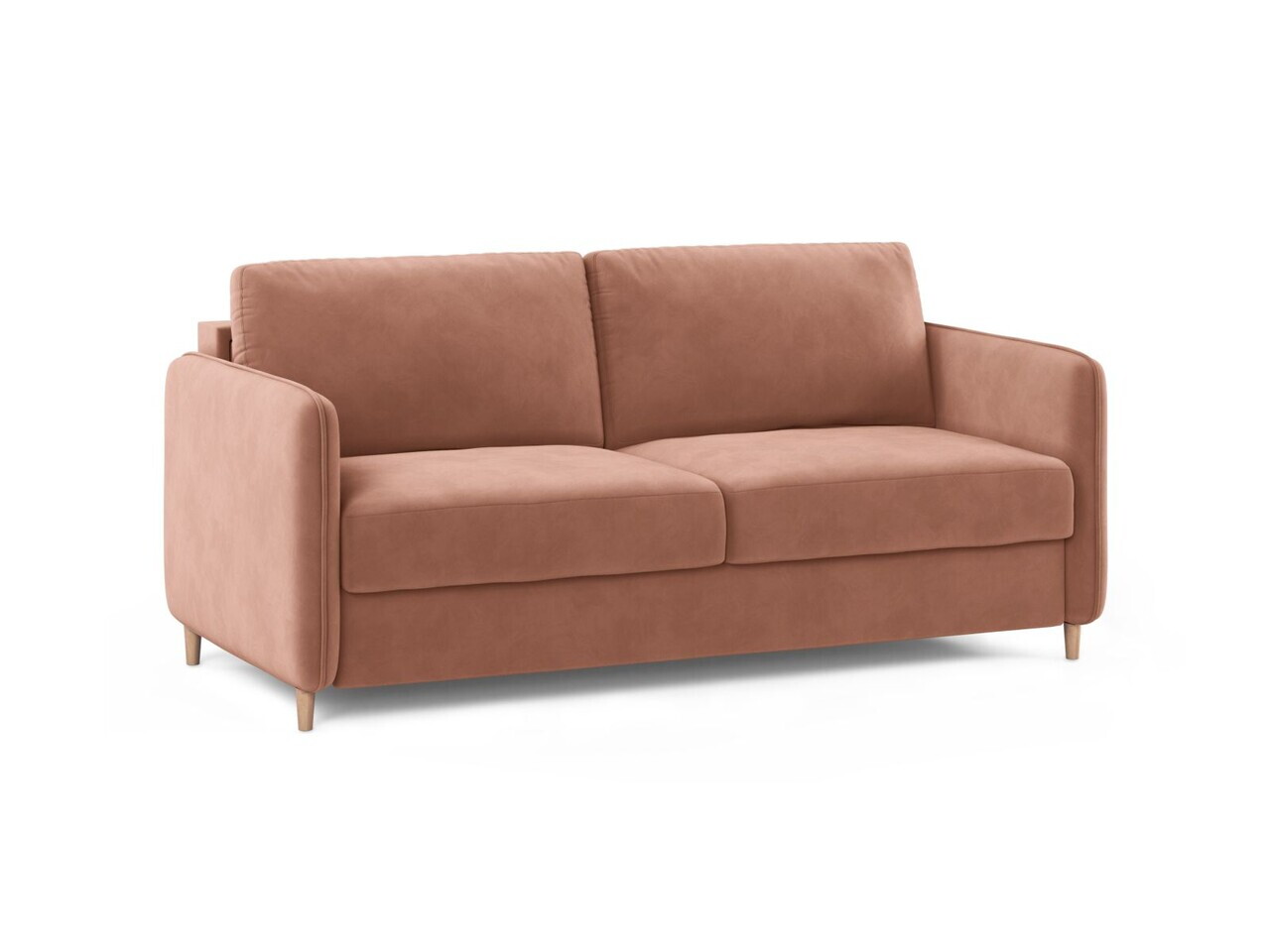 Canapea extensibila 3 locuri, Simo, Micadoni Home, 184x102x95 cm, catifea, roz — imaginea 6