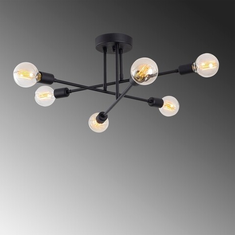 Lustra, Flower – 174-AV, Sheen, 64 x 64 x 30 cm, 6 x E27, 40W, negru mezoni.ro