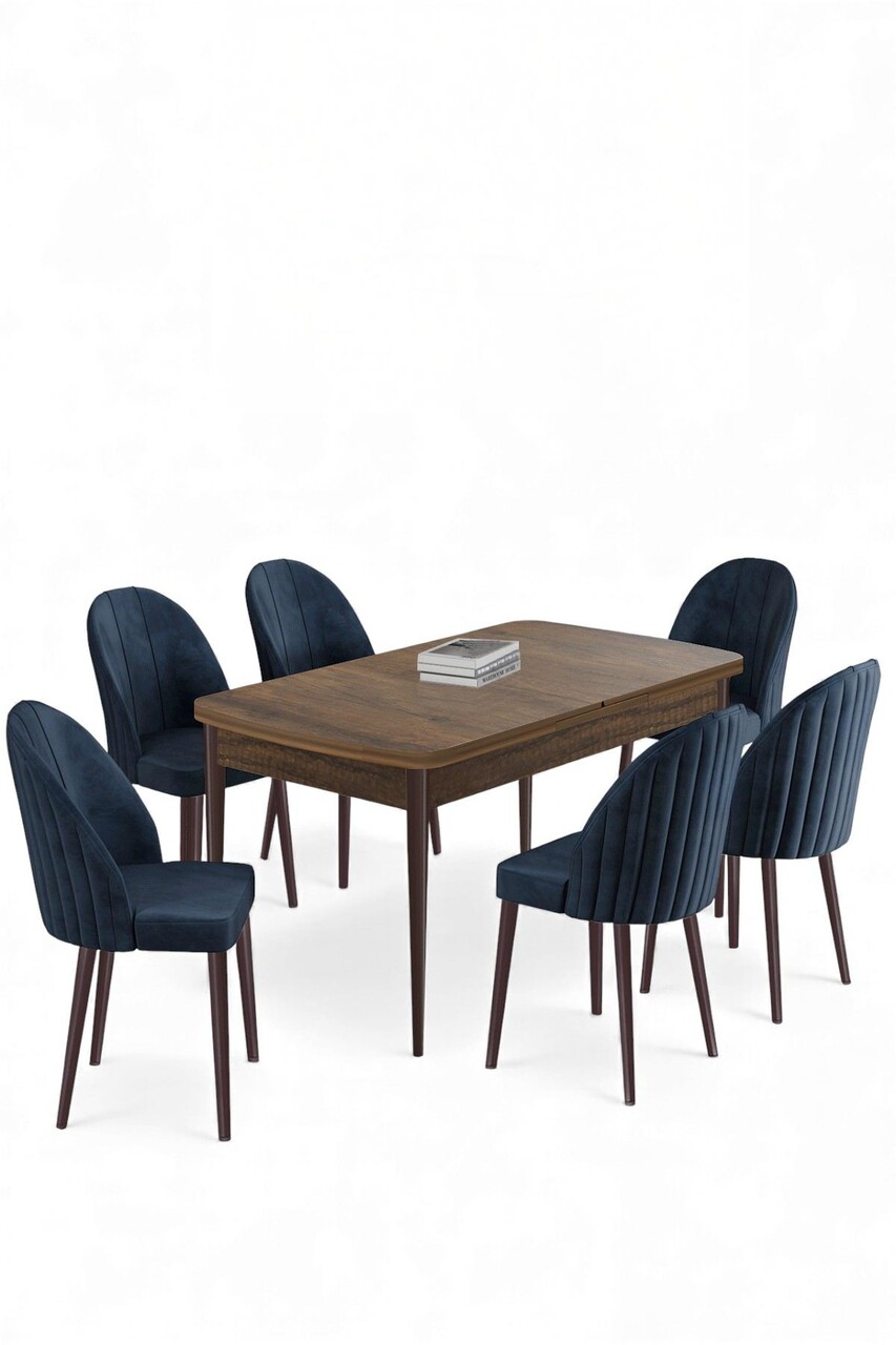 Set masa extensibila si scaune, Hanah Home, Enya, Baroc / antracit - view 2