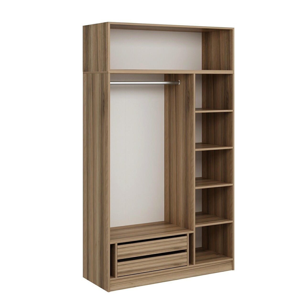 Dulap pentru haine, Minerva, Minar 3 Kapak 2 Çekmece 255, 135x255x52 cm, PAL, Iată-l