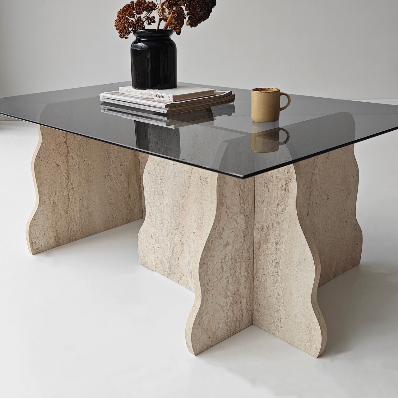 Masuta de cafea, Hanah Home, Canyon, 105x40x65 cm, Travertin / Fumure - view 8