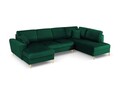 Coltar panoramic extensibil dreapta 7 locuri, Moghan, Micadoni Home, GL, 313x194x88 cm, catifea, verde bottle