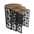 Set masute 3 piese, Hommy Craft, Stil Metal Ferforje, Nuc / Negru