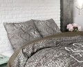 Lenjerie de pat dubla Mr and Mrs 3 Taupe, Dreamhouse, 3 piese, 200x220 cm, bumbac, multicolora