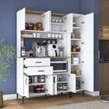 Dulap multifunctional, Hanah Home, JE269, 160x204.2x45 cm, Alb/Maro