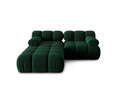 Canapea modulara 3 locuri, Bellis-51, Micadoni Home, 188x188x70 cm, catifea, verde bottle