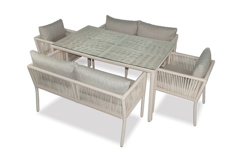 Set mobilier de gradina, jumilla, vera 2, maro deschis