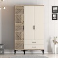 Dulap pentru haine, Hommy Craft, Kumsal PT, 120x47.5x201.4 cm, PAL, Maro/Crem