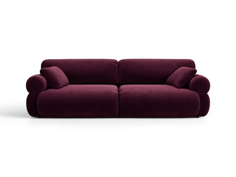 Canapea 4 locuri, Ophelia, Micadoni Home, 257x100x84 cm, catifea, bordo