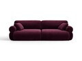 Canapea 4 locuri, Ophelia, Micadoni Home, 257x100x84 cm, catifea, bordo