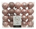 Cutie cu 40 globuri asortate Decor mix, Decoris, plastic, roz perla