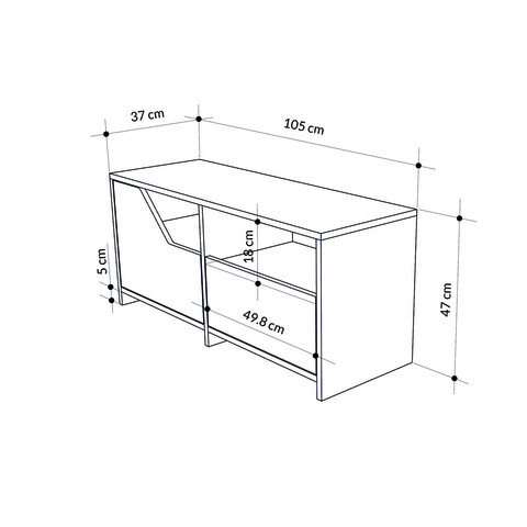 Pantofar, Decortie, Nexus Shoe Cabinet, 105x47x37 cm, PAL, Mocha deschis / alb