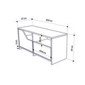 Pantofar, Decortie, Nexus Shoe Cabinet, 105x47x37 cm, PAL, Mocha deschis / alb