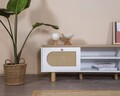 Comoda TV, Wolina, Bohem, 55x180x41 cm, MDF , Alb / Stejar