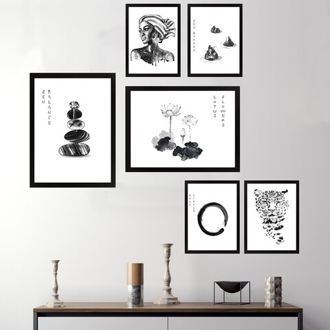 Set 6 tablouri decorative, SET_015, Lulu, 24×29 cm/24×44 cm, plastic Decoratiuni