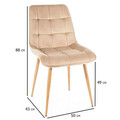 Scaun Chic D Velvet, Signal, 50x43x88 cm, catifea/otel, bej/stejar
