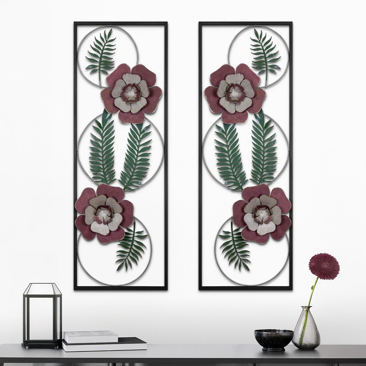 Set de accesorii decorative de perete din metal, Hulasa, Metal, Grosime: 0,6 mm, Multicolor