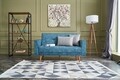 Canapea extensibila Dublin, Balcab Home, 2 locuri, 150x75x90 cm, lemn, turcoaz