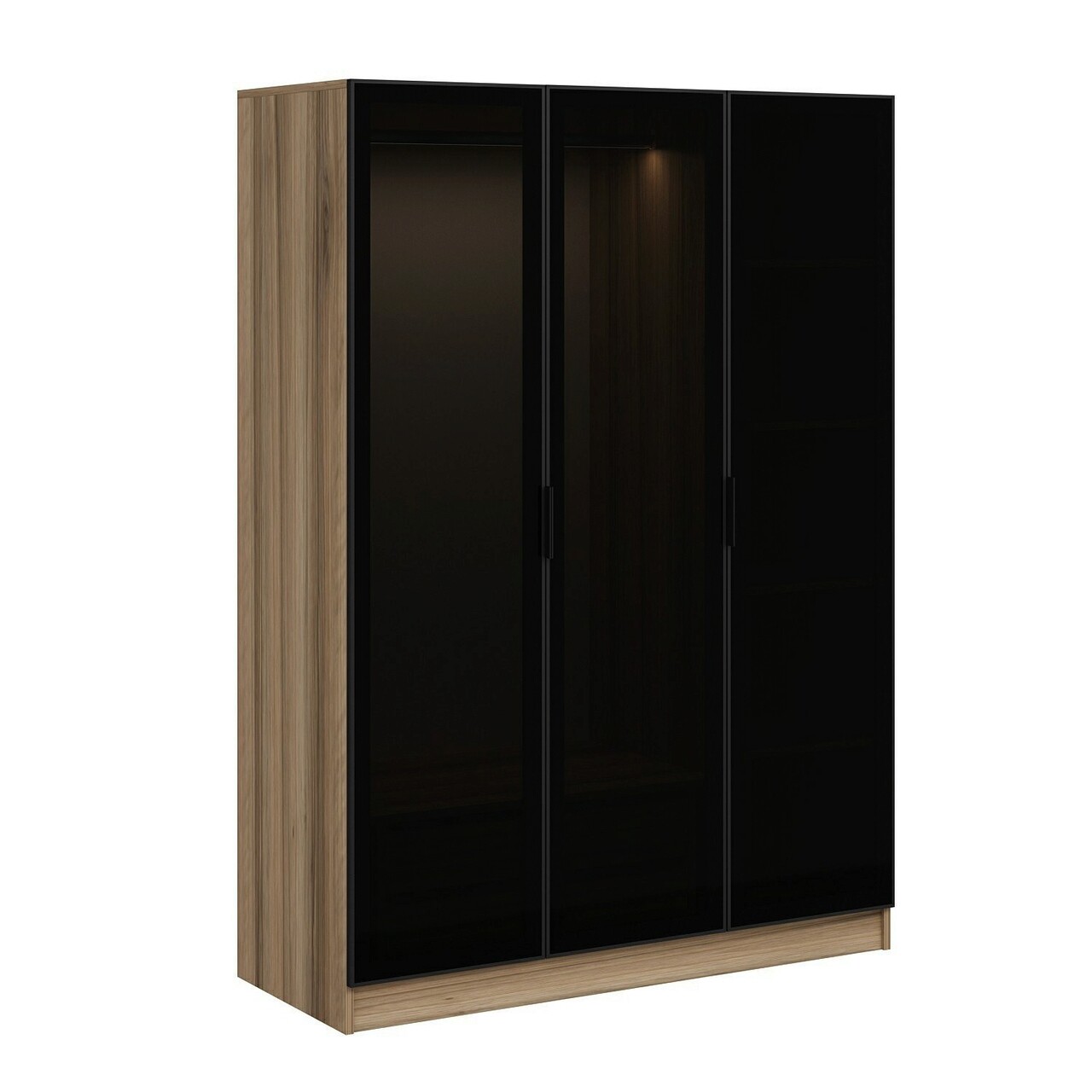 Dulap pentru haine, Minerva, Kale Dark Grey, 135x210x52 cm, PAL, Gri inchis