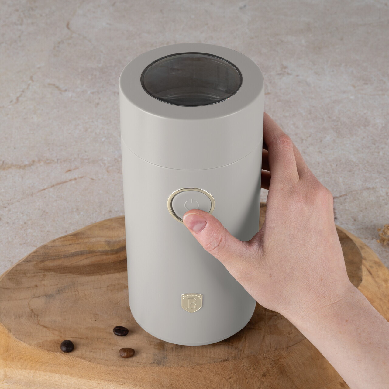 Rasnita electrica de cafea Berlinger Haus, Sahara, 150W, inox, crem - imagine 2