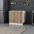 Dulap pentru bucatarie, Hanah Home, Minar, 90x87x58 cm, Alb / Dore