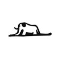 Decoratiune de perete, Elephant 14, Dimensiuni: 63 x 21 cm, Negru