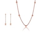 Set cercei si lantisor, Emily Westwood, Rose Gold Bubbled, inox, auriu